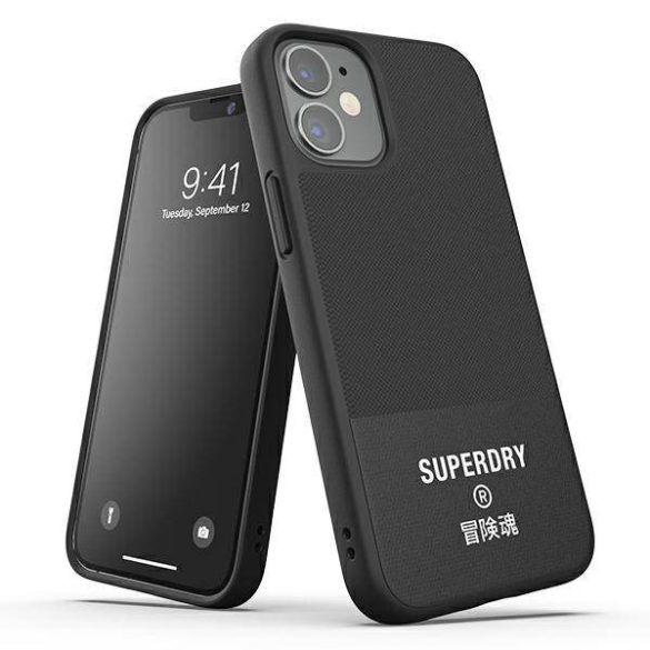 SuperDry formázott vászon tok iPhone 12 mini fekete