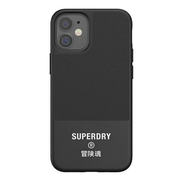 SuperDry formázott vászon tok iPhone 12 mini fekete