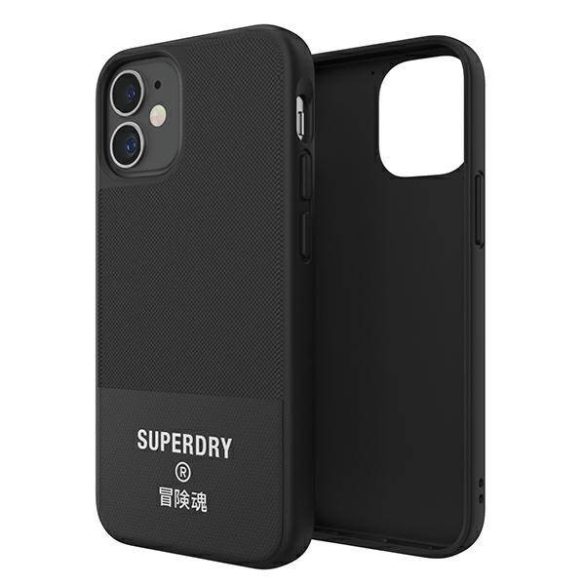 SuperDry formázott vászon tok iPhone 12 mini fekete