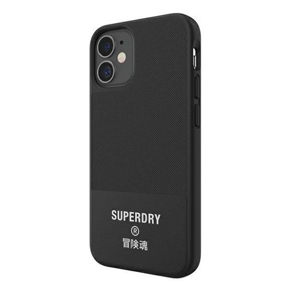 SuperDry formázott vászon tok iPhone 12 mini fekete