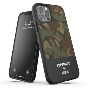 SuperDry formázott vászon tok iPhone 12 Pro Max zöld