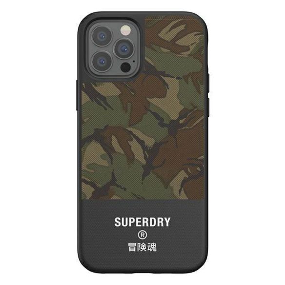 SuperDry formázott vászon tok iPhone 12 Pro Max zöld