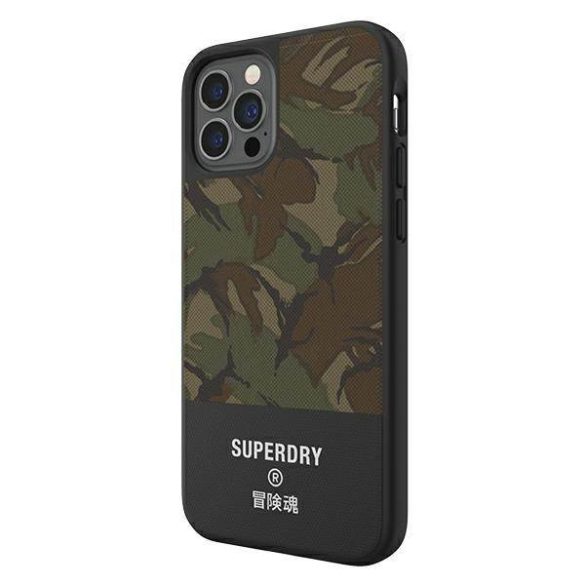 SuperDry formázott vászon tok iPhone 12 Pro Max zöld