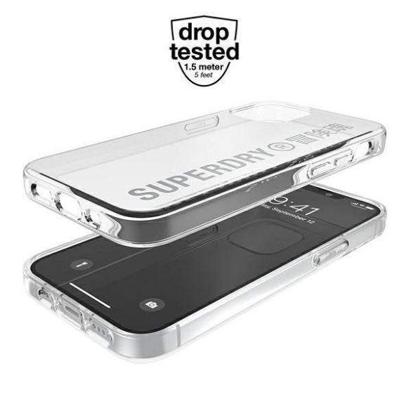 SuperDry Snap iPhone 12 mini átlátszó ezüst tok