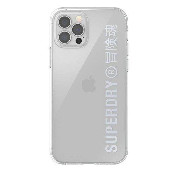 SuperDry Snap iPhone 12/12 Pro átlátszó ezüst tok