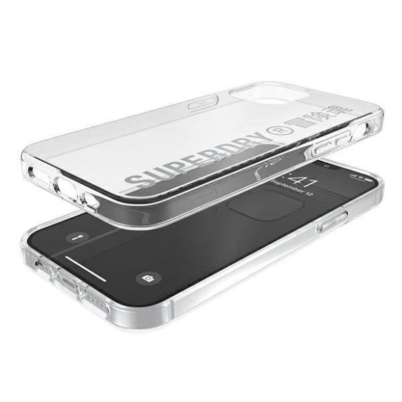 SuperDry Snap iPhone 12/12 Pro átlátszó ezüst tok