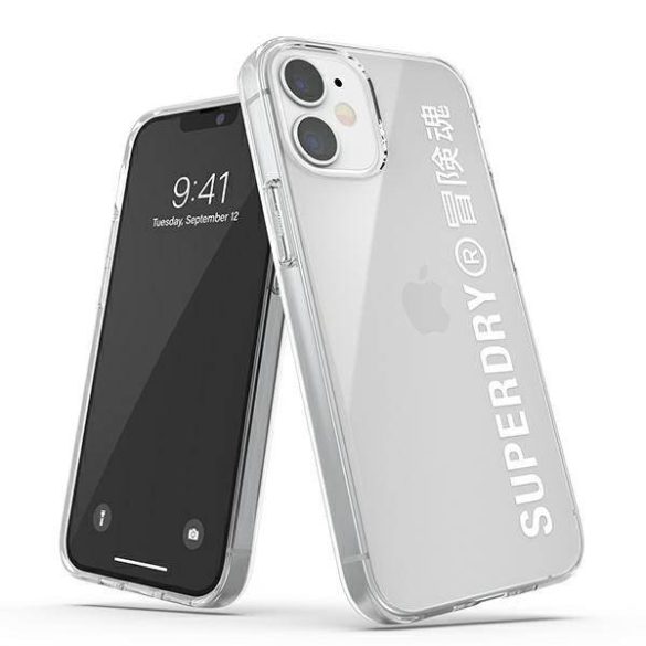 SuperDry Snap iPhone 12 mini átlátszó fehér tok