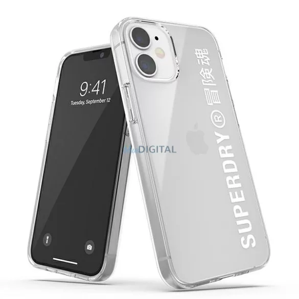 SuperDry Snap iPhone 12 mini átlátszó fehér tok