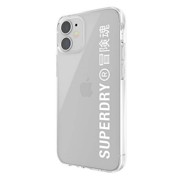 SuperDry Snap iPhone 12 mini átlátszó fehér tok