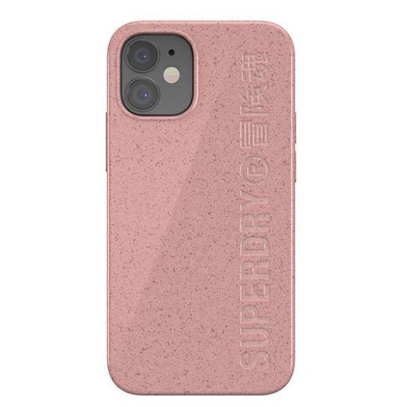 SuperDry Snap iPhone 12 mini biológiailag lebomló rózsaszín tok