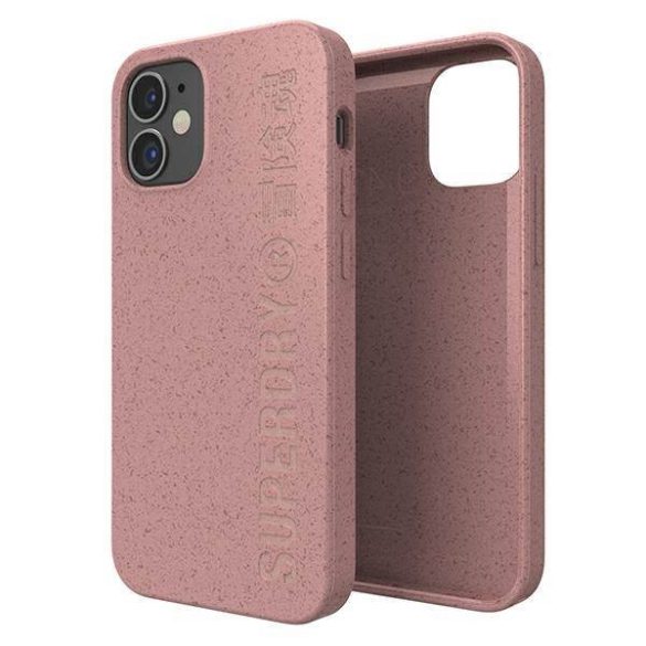 SuperDry Snap iPhone 12 mini biológiailag lebomló rózsaszín tok