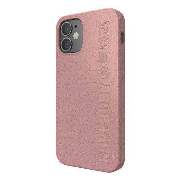 SuperDry Snap iPhone 12 mini biológiailag lebomló rózsaszín tok