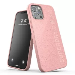   SuperDry Snap iPhone 12/12 Pro biológiailag lebomló rózsaszín tok