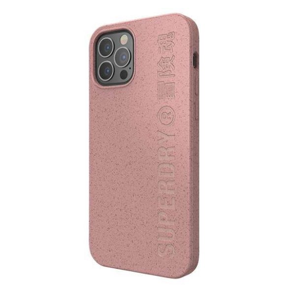 SuperDry Snap iPhone 12/12 Pro biológiailag lebomló rózsaszín tok