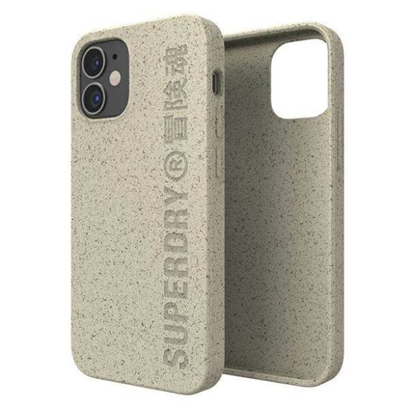 SuperDry Snap iPhone 12 mini biológiailag lebomló homok színű tok