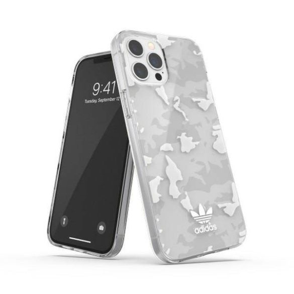 Adidas OR Snap Case Camo iPhone 12 Pro Max átlátszó fehér tok 
