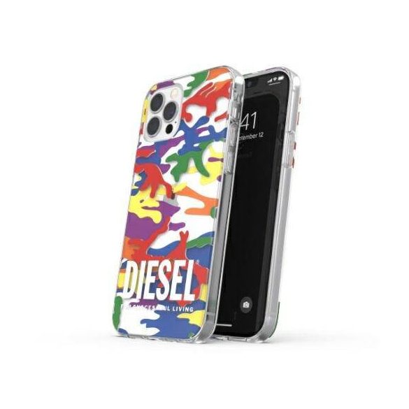 Diesel Clear CasePride Camo AOP iPhone 12/12 Pro többszínű tok