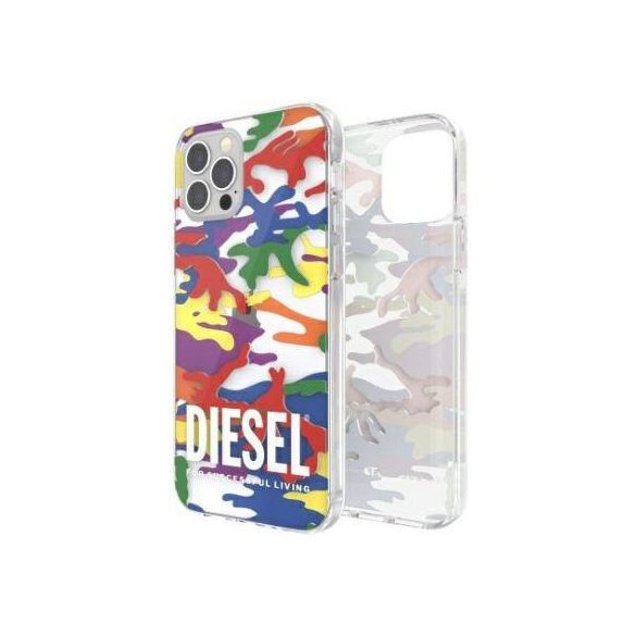Diesel Clear CasePride Camo AOP iPhone 12/12 Pro többszínű tok