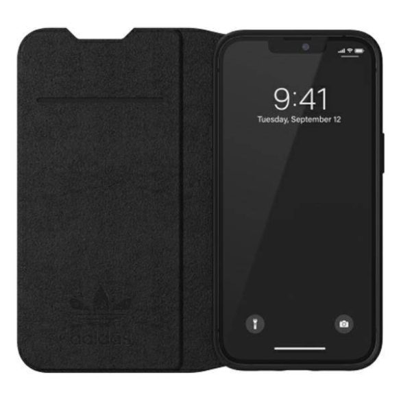 Adidas OR Booklet Case BASIC iPhone 13 / 14 / 15 6,1" fekete-fehér tok 