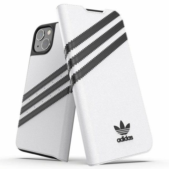 Adidas OR füzet tok PU iPhone 13 / 14 / 15 6.1" fekete-fehér 47092