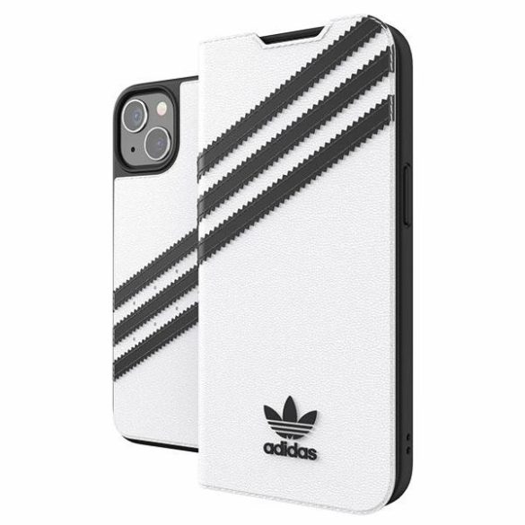 Adidas OR füzet tok PU iPhone 13 / 14 / 15 6.1" fekete-fehér 47092