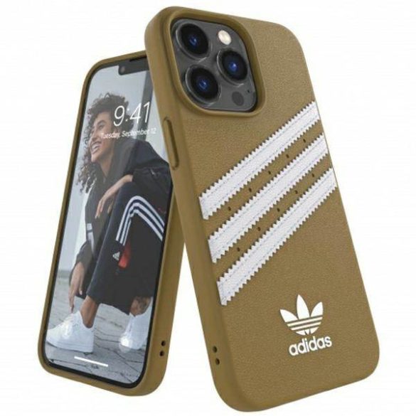 Adidas OR Moulded PU iPhone 13 Pro / 13 6,1" bézs/arany tok