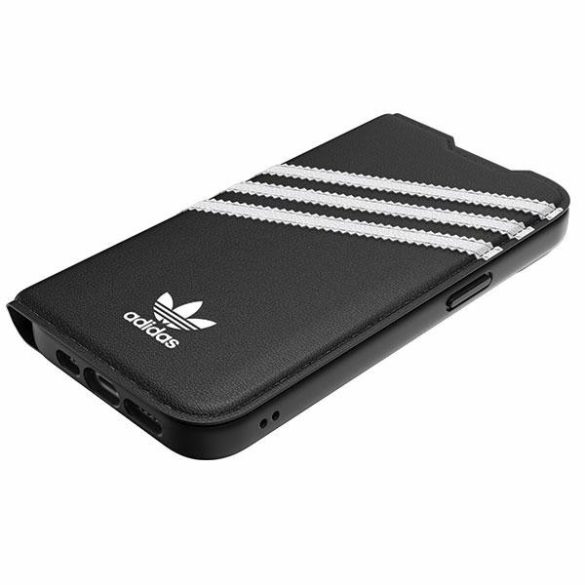 Adidas OR füzet tok PU iPhone 14 / 15 / 13 6.1" fekete-fehér 50195