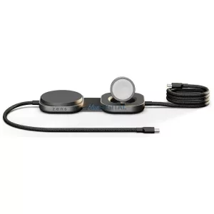Zens Pro 3 2az1-ben vezeték nélküli töltő Apple Watch-csal Qi2 15W USB-C/USB-C - fekete