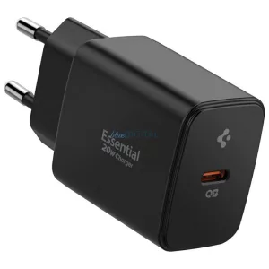 Spigen Essential EE201EU 20 W-os USB-C fekete fali töltő