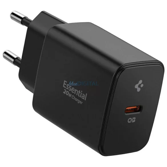 Spigen Essential EE201EU 20 W-os USB-C fekete fali töltő