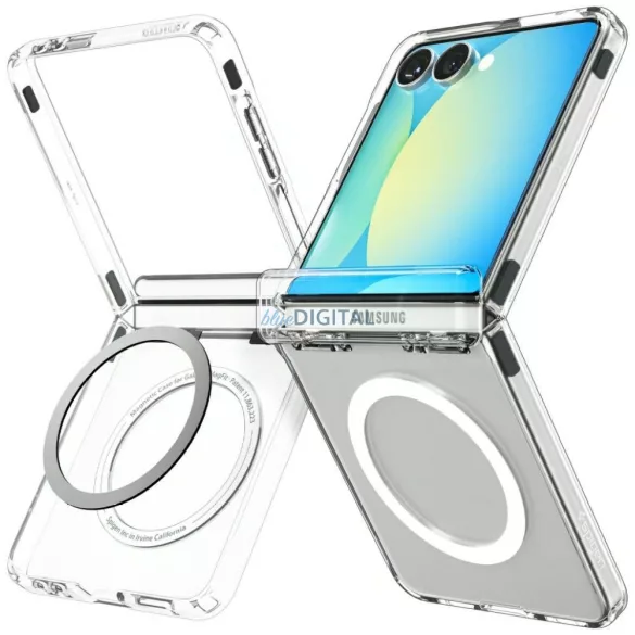 Spigen Ultra Hybrid Pro Mag MagSafe tok Samsung Galaxy Z Flip7, átlátszó