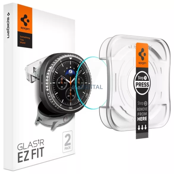Spigen Glas.TR EZ FIT edzett üveg Samsung Galaxy Watch 8 Classic 46 mm-es modellhez