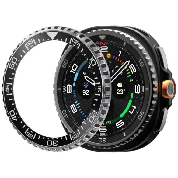 Spigen Bezel Tune Pro Diver tok Samsung Galaxy Watch 8 46 mm-es Samsung Galaxy Watch 8 46mm fekete