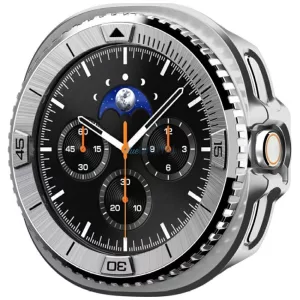 Spigen Bezel Tune Pro Pilot tok Samsung Galaxy Watch 8 Classic 46 mm-es modellhez, ezüst színben