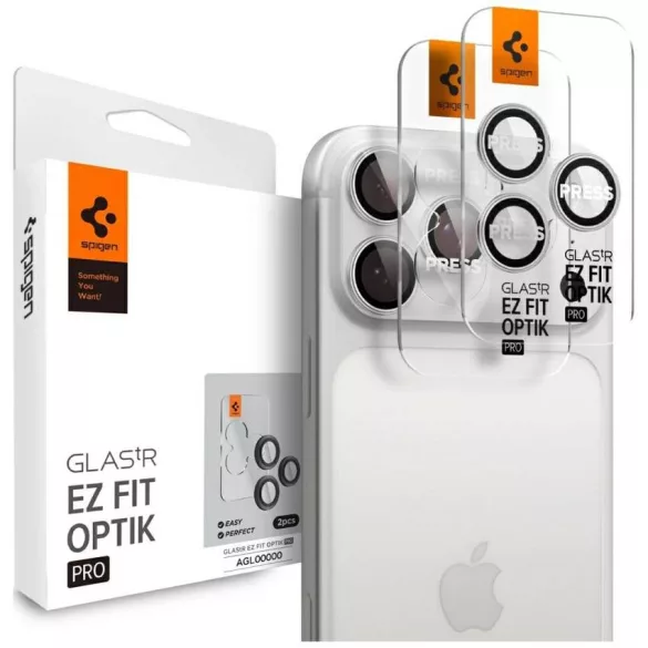Spigen Optik Pro Glas.TR "EZ FIT" kameravédő 2db iPhone 17 Pro Max / 16 Pro / 16 Pro Max készülékre