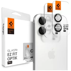 Spigen Optik Pro Glas.TR "EZ FIT" kameravédő 2db iPhone 17 / 16 / 16 Plus ezüst