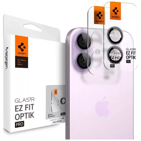 Spigen Optik Pro Glas.TR "EZ FIT" kameravédő 2db iPhone 17 / 16 / 16 Plushoz lila