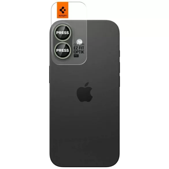 Spigen Optik Pro Glas.TR "EZ FIT" kameravédő 2db iPhone 17 / 16 / 16 Plushoz zöld