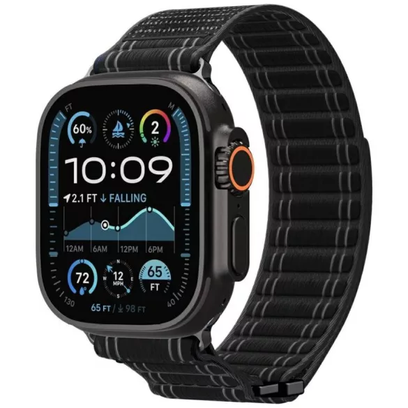 Spigen WBF0 szíj Apple Watch 8/9/10/11/SE/Ultra (44/45/46/49mm) fekete