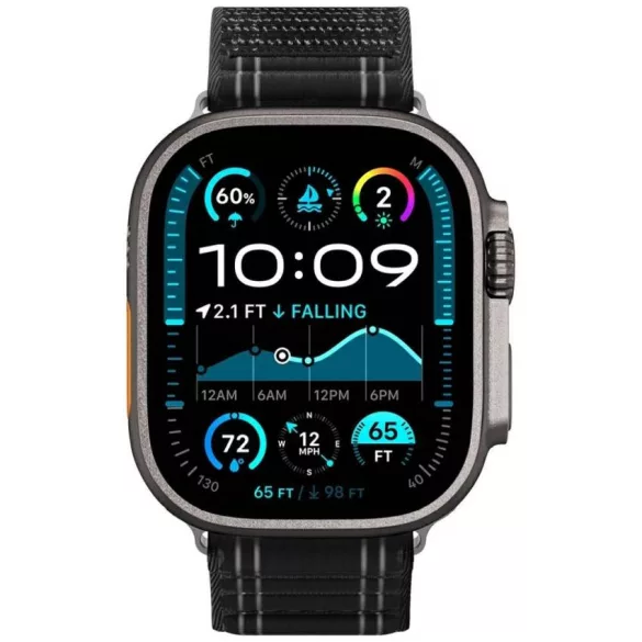 Spigen WBF0 szíj Apple Watch 8/9/10/11/SE/Ultra (44/45/46/49mm) fekete