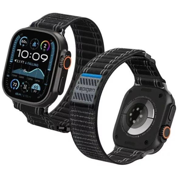 Spigen WBF0 szíj Apple Watch 8/9/10/11/SE/Ultra (44/45/46/49mm) fekete