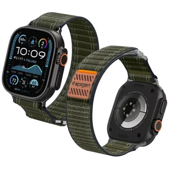 Spigen WBF0 szíj Apple Watch 8/9/10/11/SE/Ultra (44/45/46/49mm) zöld