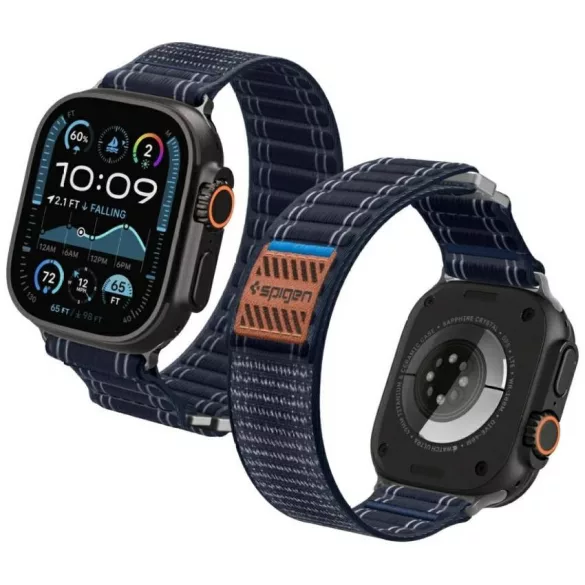 Spigen WBF0 szíj Apple Watch 8/9/10/11/SE/Ultra (44/45/46/49mm) tengerészkék színű órához