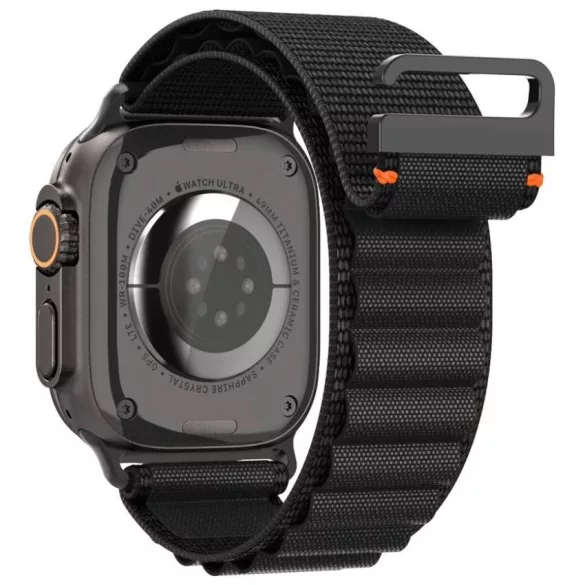 Spigen WBF1 szíj Apple Watch 6/7/8/9/10/11/SE/SE 3/Ultra 1/Ultra 2/ Ultra 3 44/45/46/49mm fekete