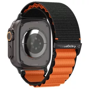 Spigen WBF1 szíj Apple Watch 6/7/8/9/10/11/SE/SE 3/Ultra 1/Ultra 2 44/45/46/49mm fekete/narancs színű órához