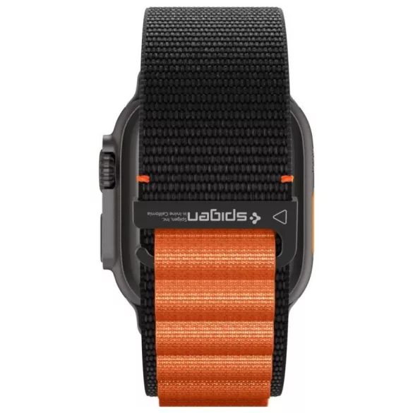 Spigen WBF1 szíj Apple Watch 6/7/8/9/10/11/SE/SE 3/Ultra 1/Ultra 2 44/45/46/49mm fekete/narancs színű órához