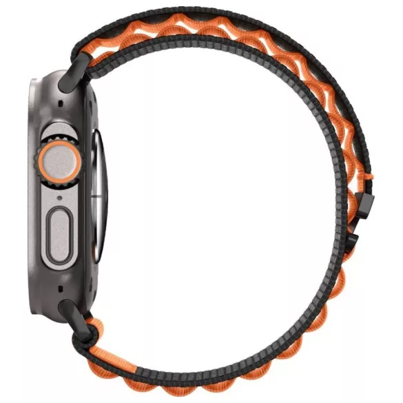 Spigen WBF1 szíj Apple Watch 6/7/8/9/10/11/SE/SE 3/Ultra 1/Ultra 2 44/45/46/49mm fekete/narancs színű órához