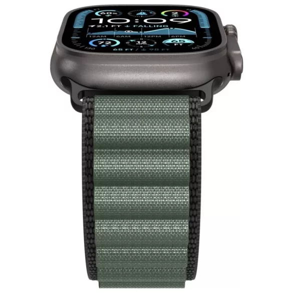 Spigen WBF1 szíj Apple Watch 6/7/8/9/10/11/SE/SE 3/Ultra 1/Ultra 2/ Ultra 3 44/45/46/49mm fekete/zöld