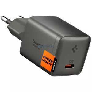Spigen Essential EE301EU-GAN 30W USB-C hálózati töltő - gunmetal