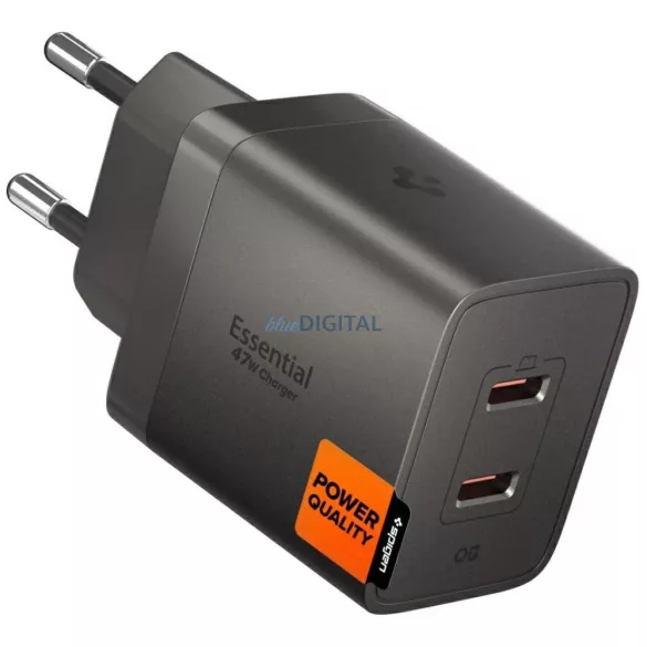 Spigen Essential EE472EU-GAN 47W 2xUSB-C hálózati töltő - gunmetal